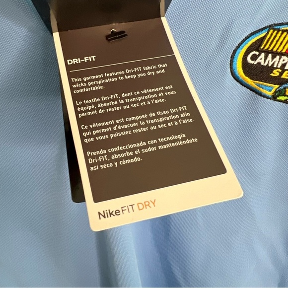 NWT Nike Golf Dri Fit Blue Nascar Camping World Series Pique II Polo Size XL - Picture 6 of 10